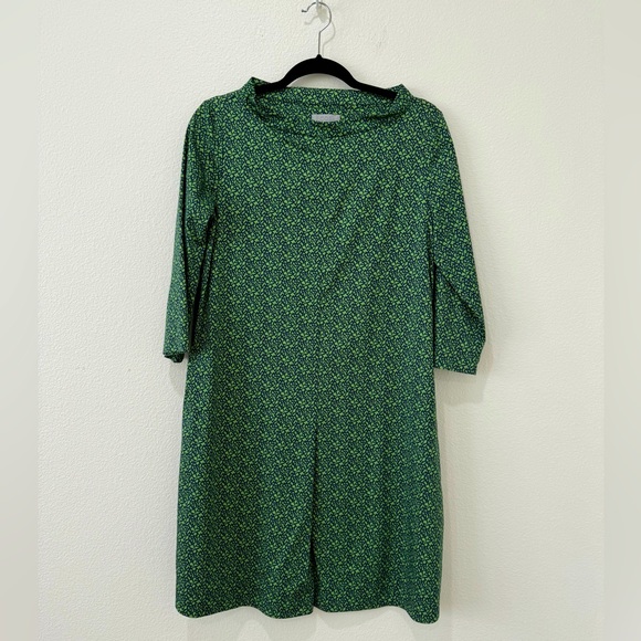 COS Green Pattern Cowl Neck Dress Size 8 - Picture 2 of 5